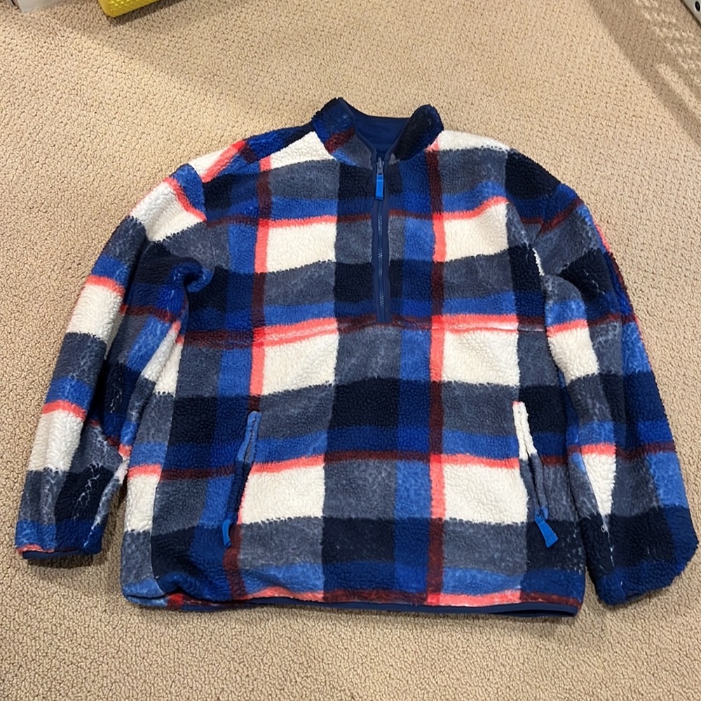 Chubbies Navy/Plaid Reversible Fleece and Nylon Jacket